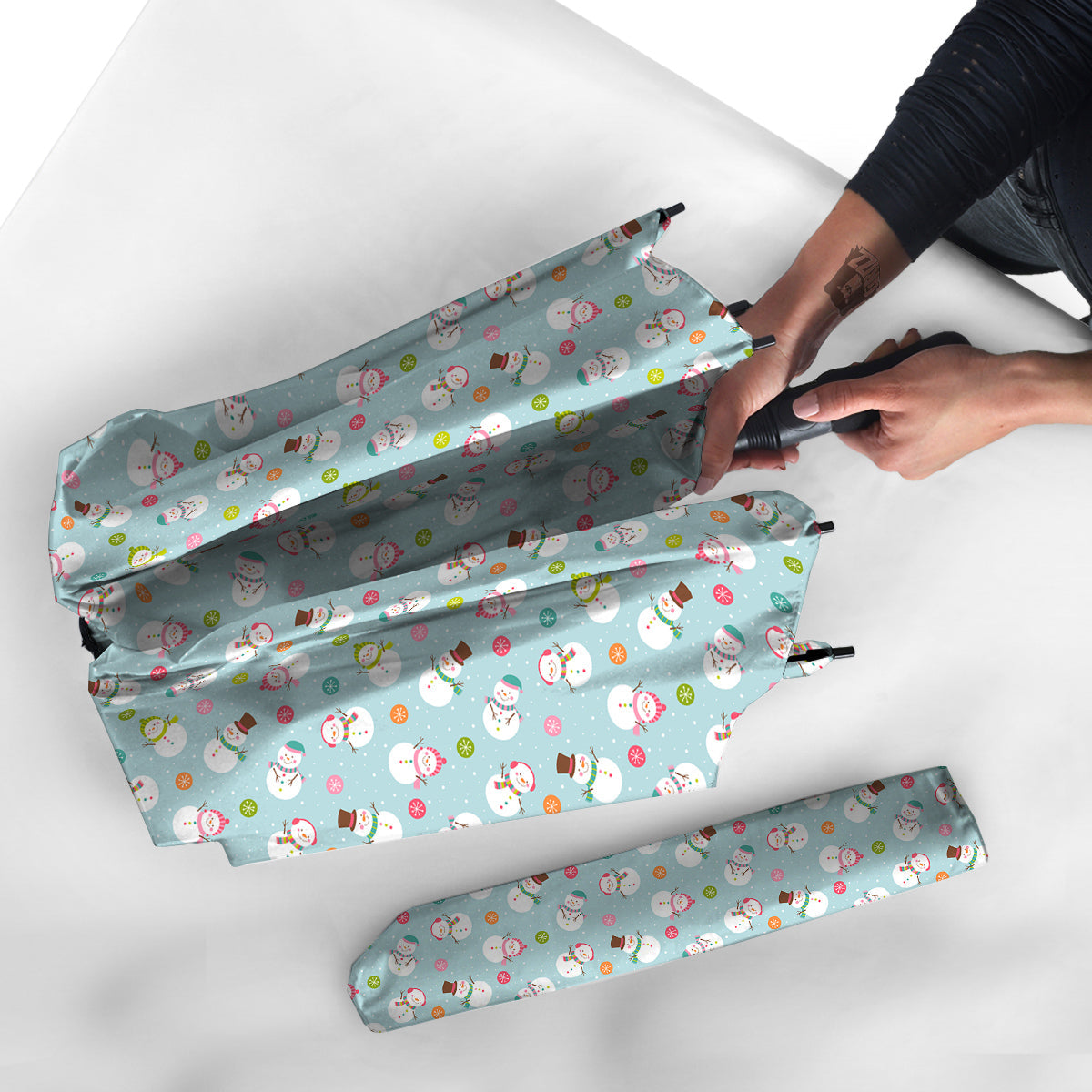 Snowman Cute Print Pattern Umbrella-grizzshop