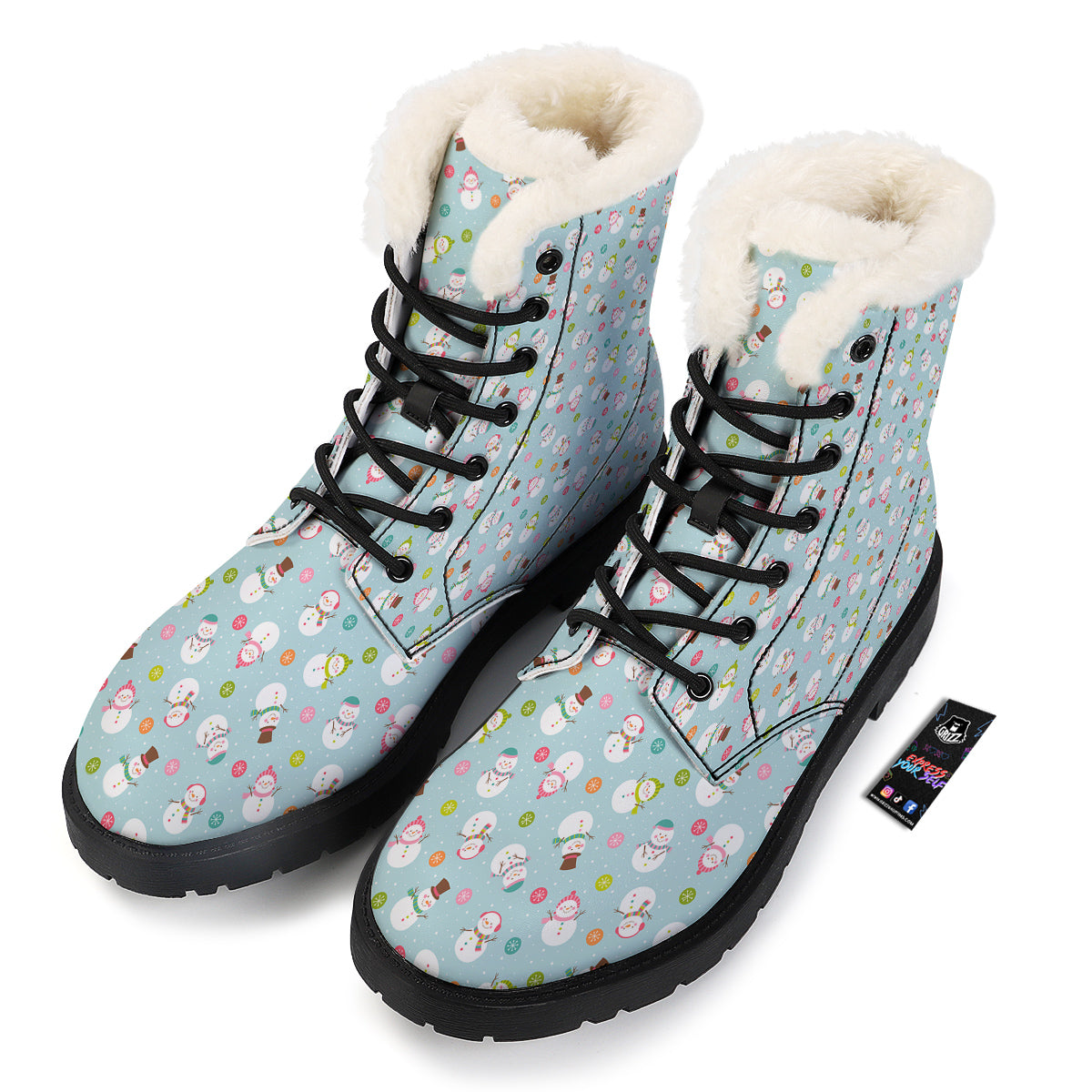 Snowman Cute Print Pattern Winter Boots-grizzshop