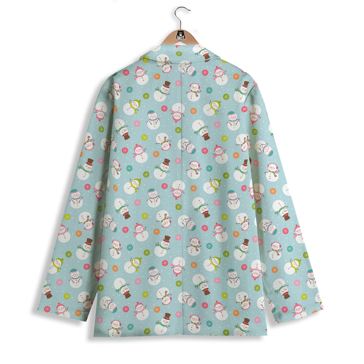 Snowman Cute Print Pattern Women's Blazer-grizzshop