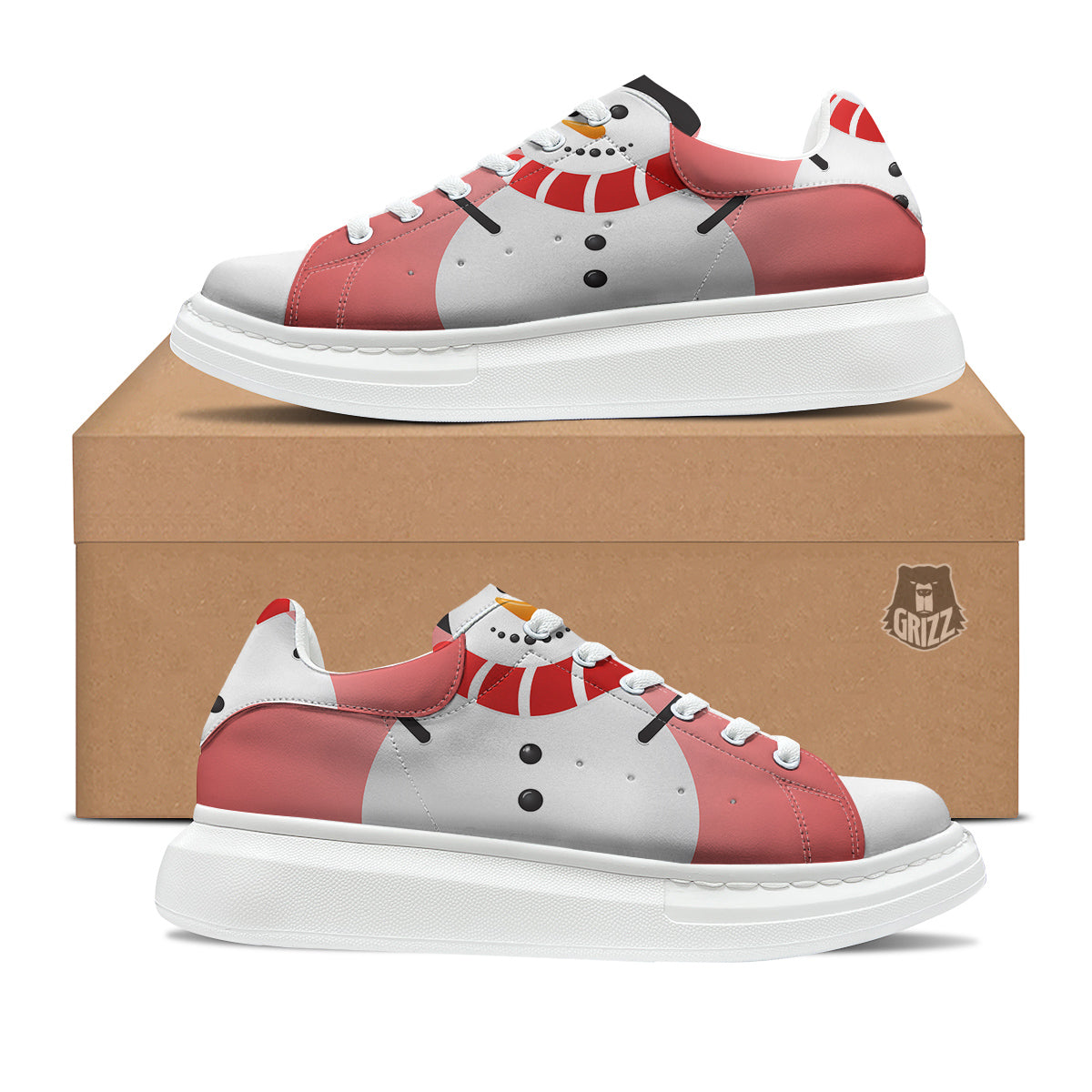 Snowman Cute Print Platform Shoes-grizzshop