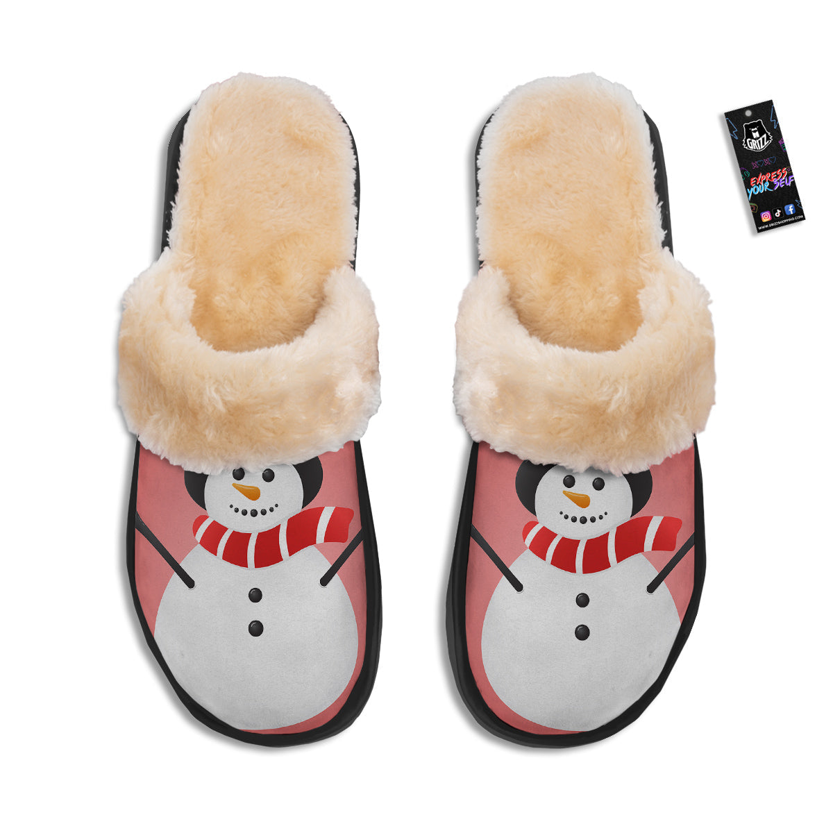 Snowman Cute Print Slippers-grizzshop