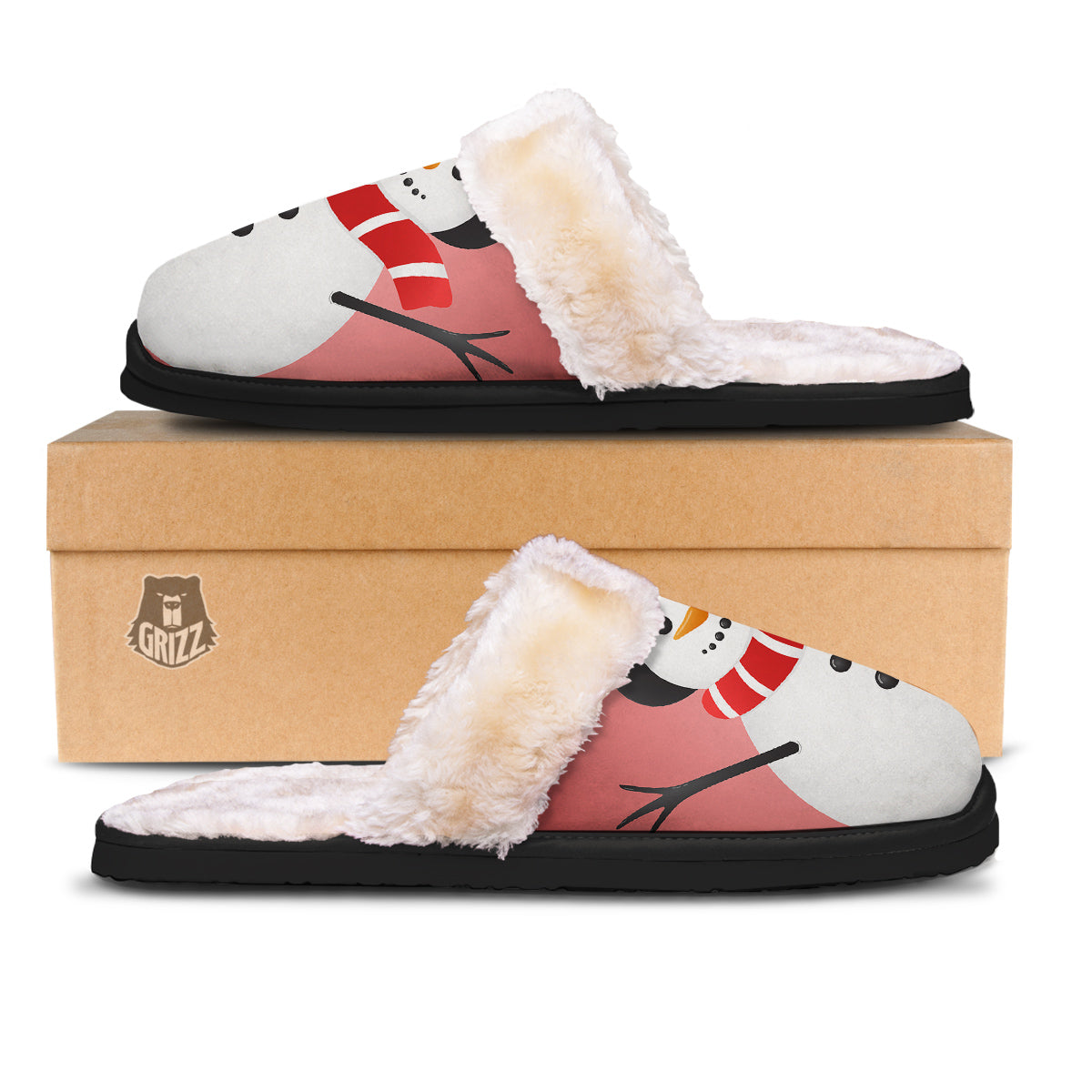 Snowman Cute Print Slippers-grizzshop