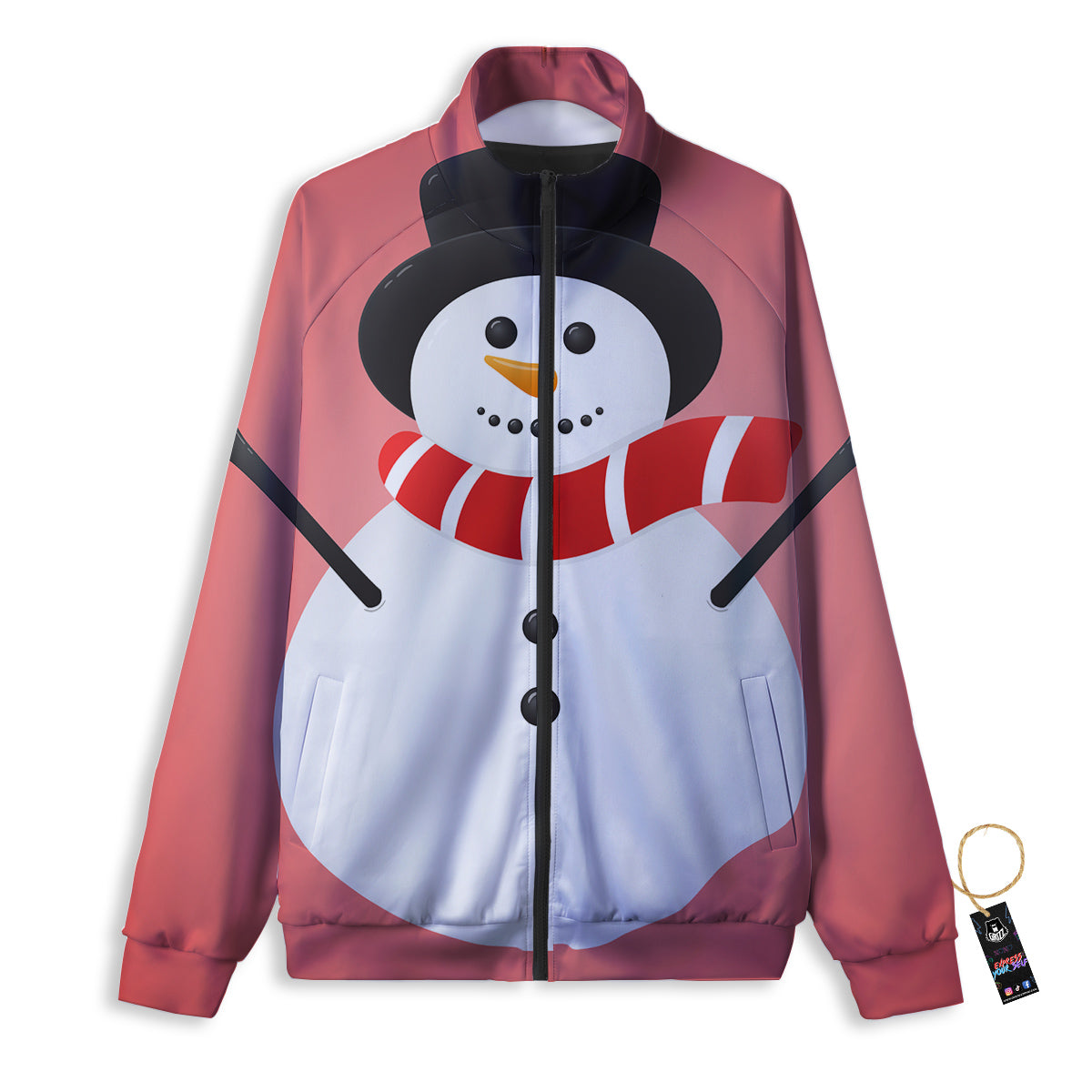 Snowman Cute Print Track Jacket-grizzshop