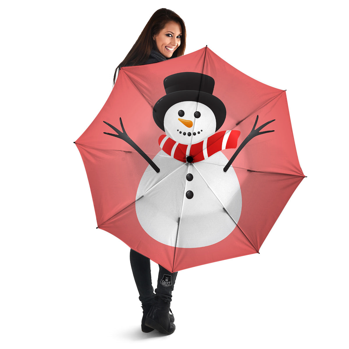 Snowman Cute Print Umbrella-grizzshop