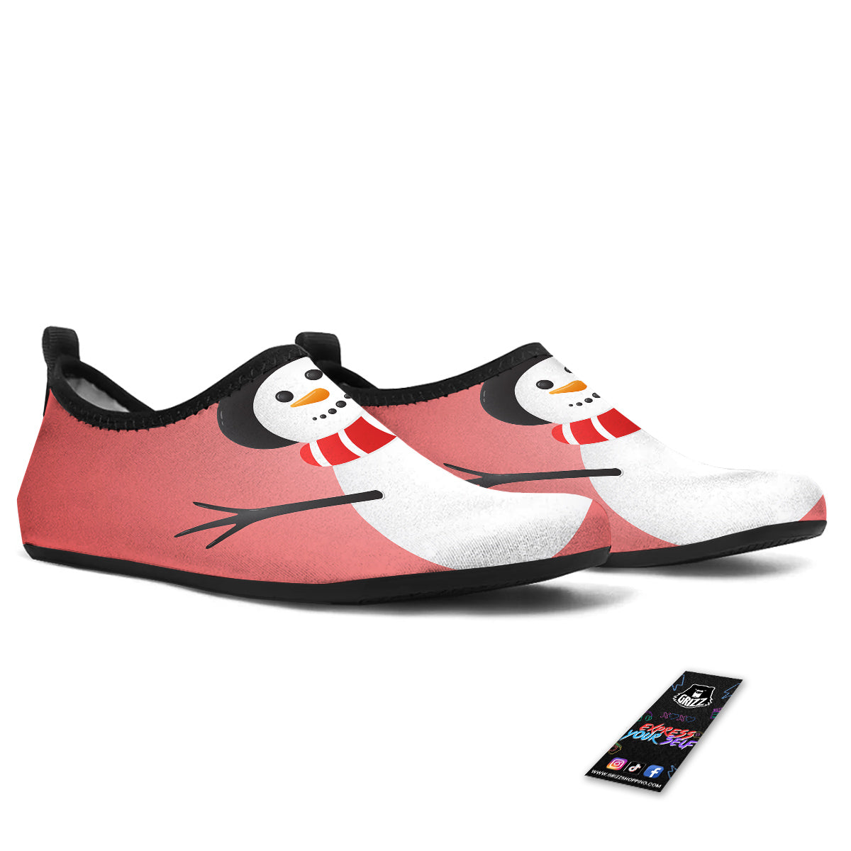 Snowman Cute Print Water Shoes-grizzshop