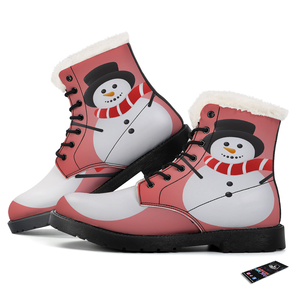 Snowman Cute Print Winter Boots-grizzshop