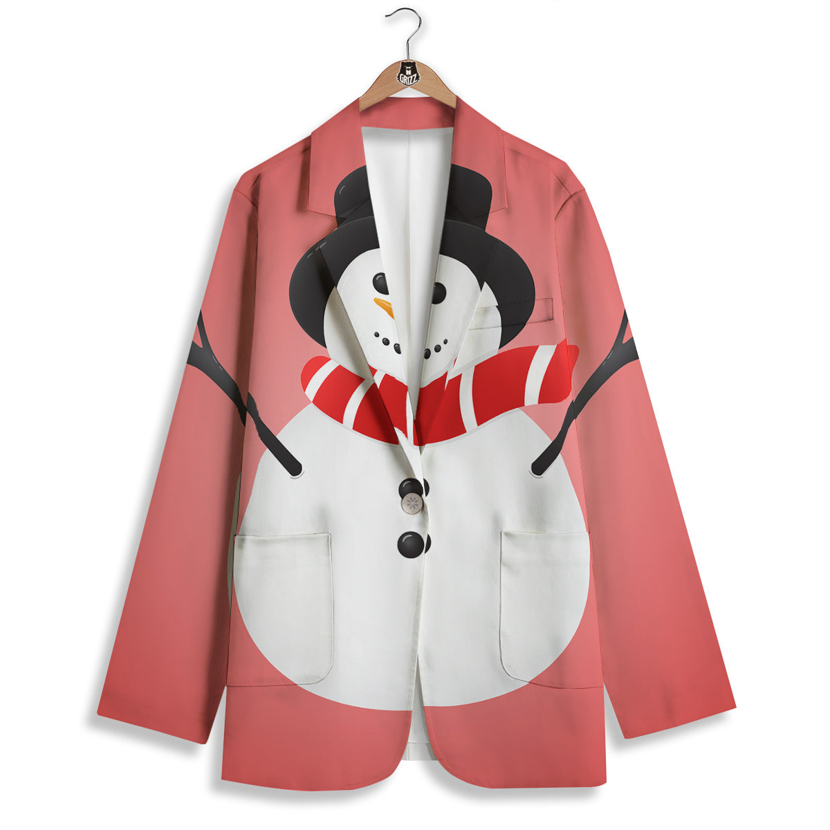 Snowman Cute Print Women's Blazer-grizzshop
