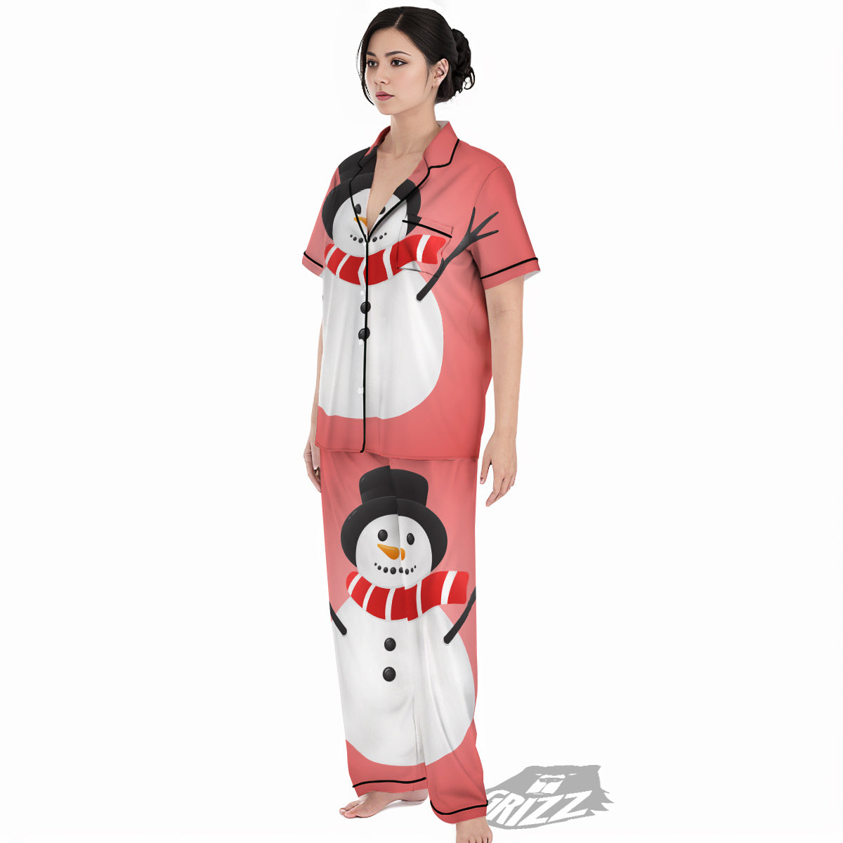 Snowman Cute Print Women's Pajamas Set-grizzshop