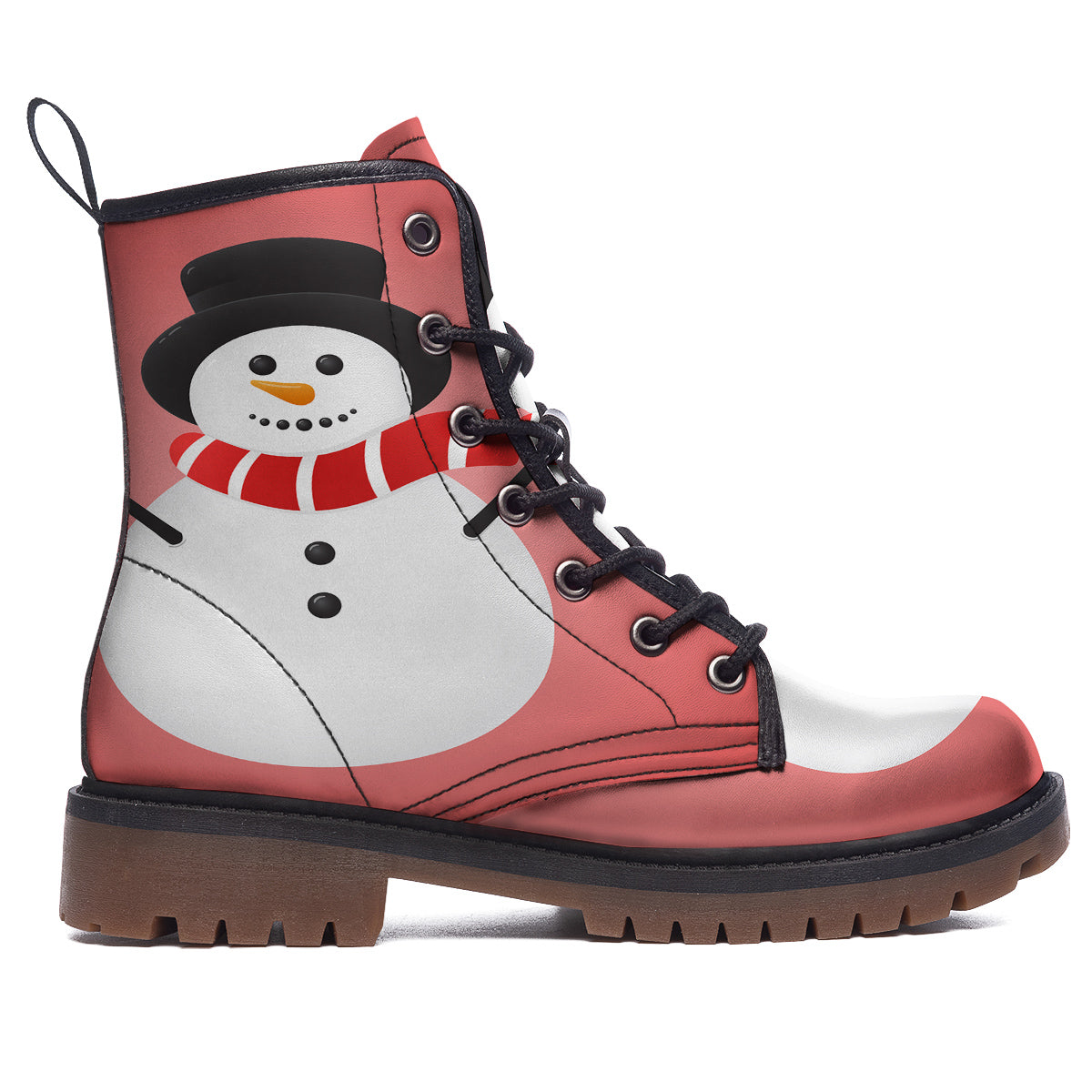 Snowman Cute Print Work Boots-grizzshop
