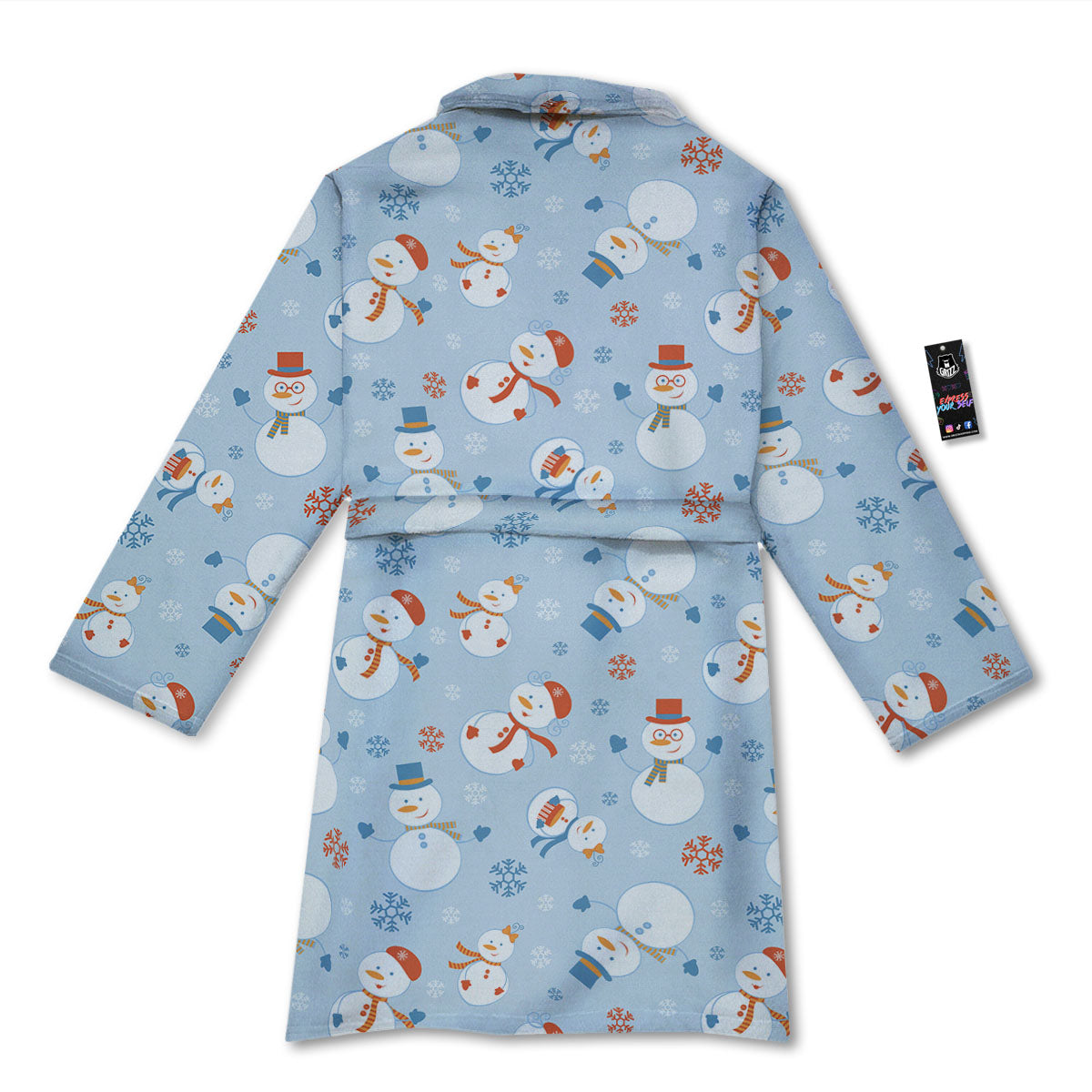 Snowman Holiday Print Pattern Bathrobe-grizzshop