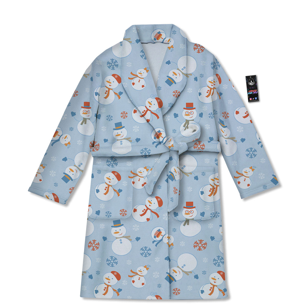 Snowman Holiday Print Pattern Bathrobe-grizzshop
