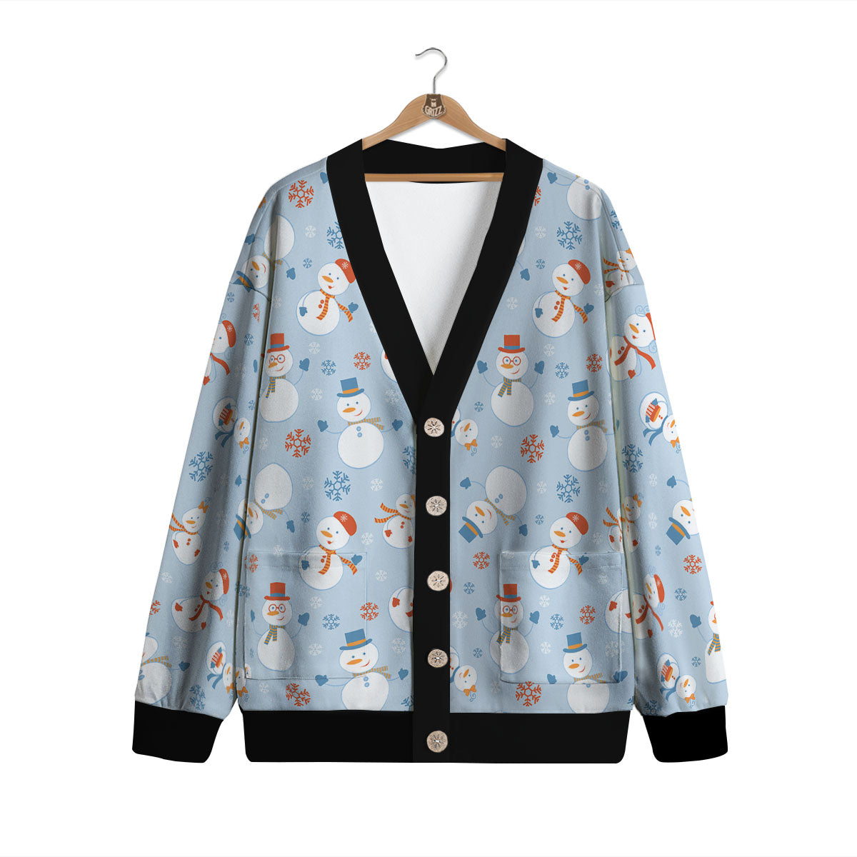 Snowman Holiday Print Pattern Cardigan-grizzshop