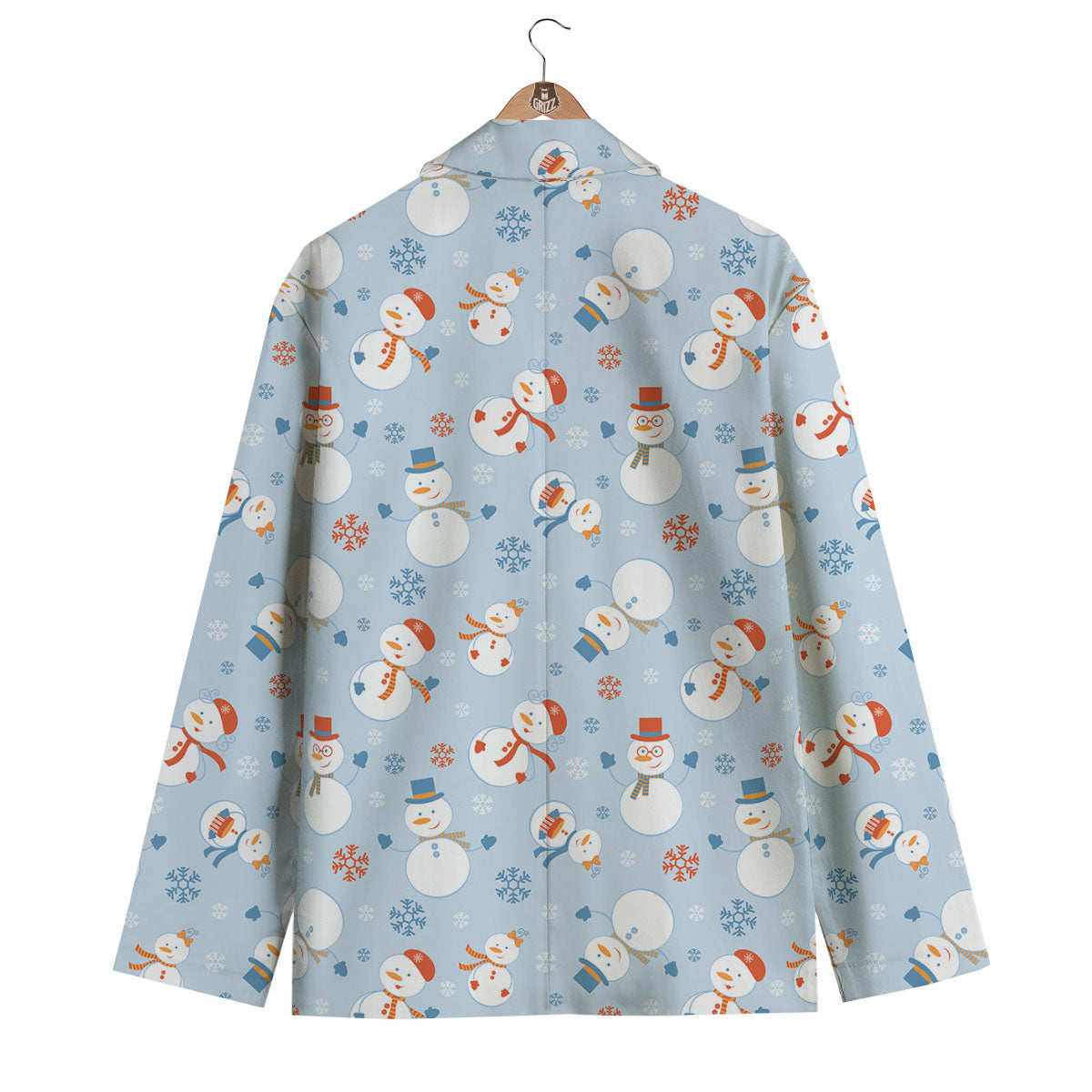 Snowman Holiday Print Pattern Men's Blazer-grizzshop