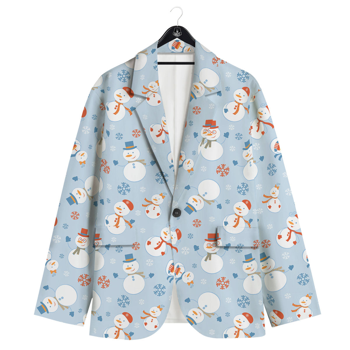 Snowman Holiday Print Pattern Men's Sport Coat-grizzshop