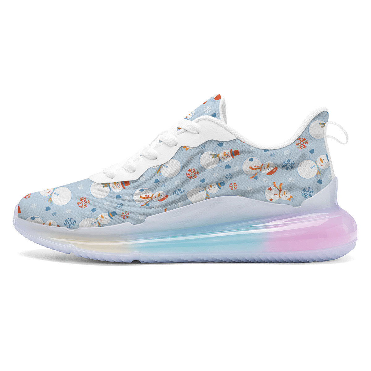 Snowman Holiday Print Pattern Running Sneakers-grizzshop