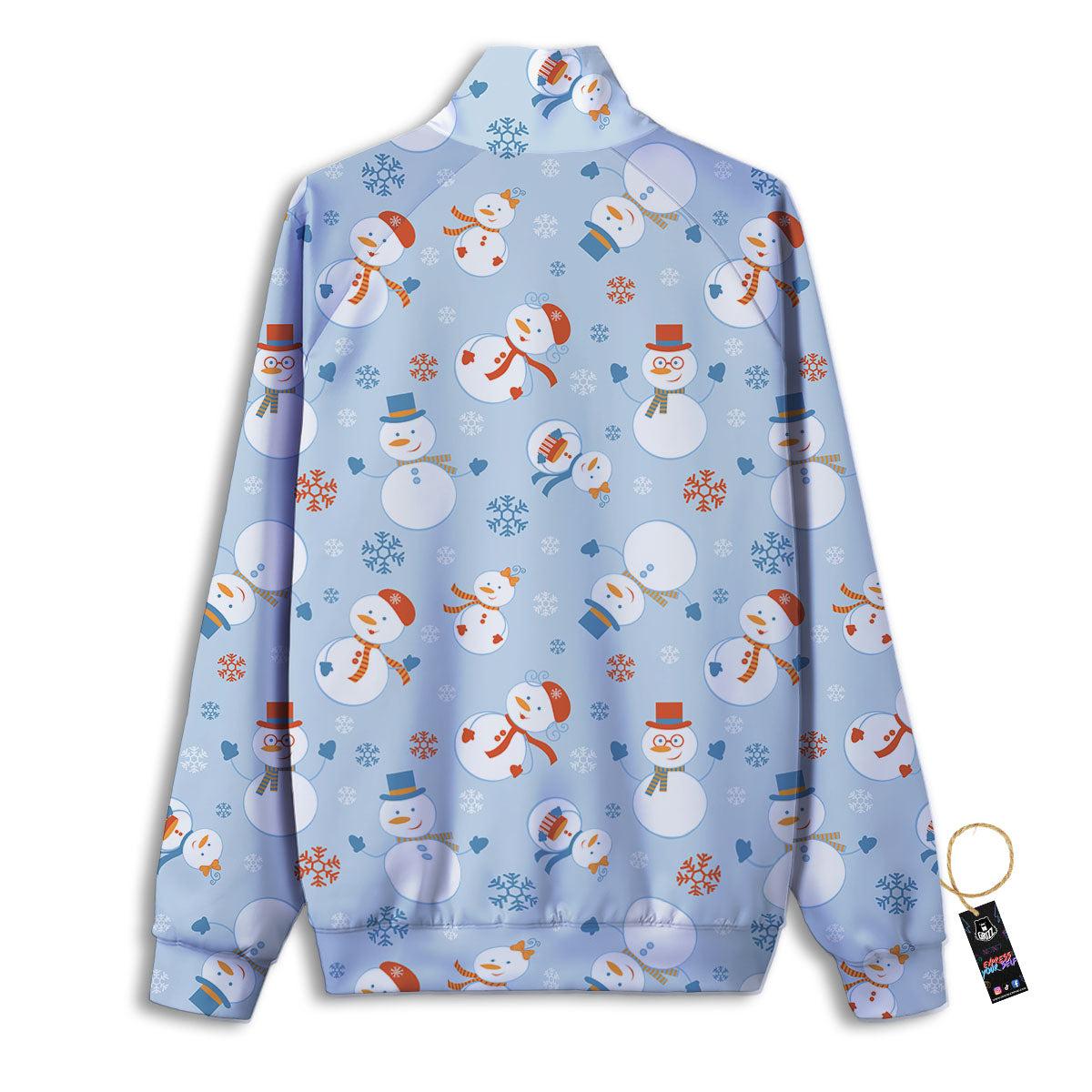 Snowman Holiday Print Pattern Track Jacket-grizzshop