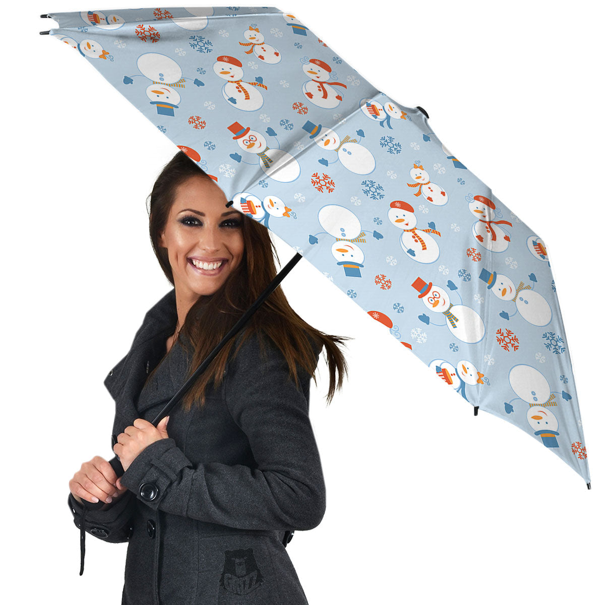Snowman Holiday Print Pattern Umbrella-grizzshop