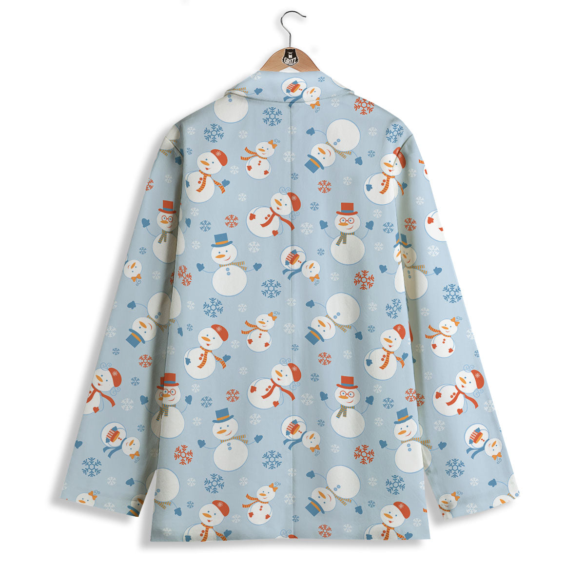 Snowman Holiday Print Pattern Women's Blazer-grizzshop