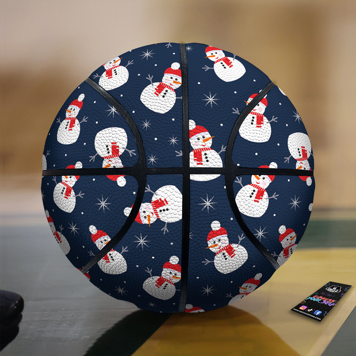 Snowman Print Pattern Basketball