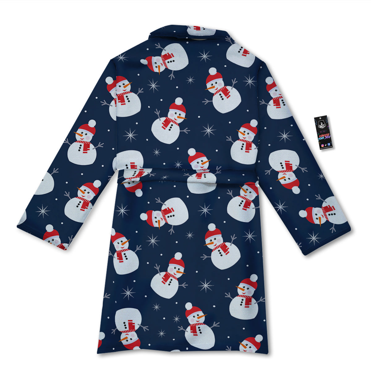 Snowman Print Pattern Bathrobe-grizzshop