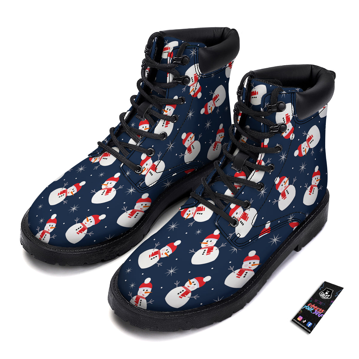 Snowman Print Pattern Boots-grizzshop