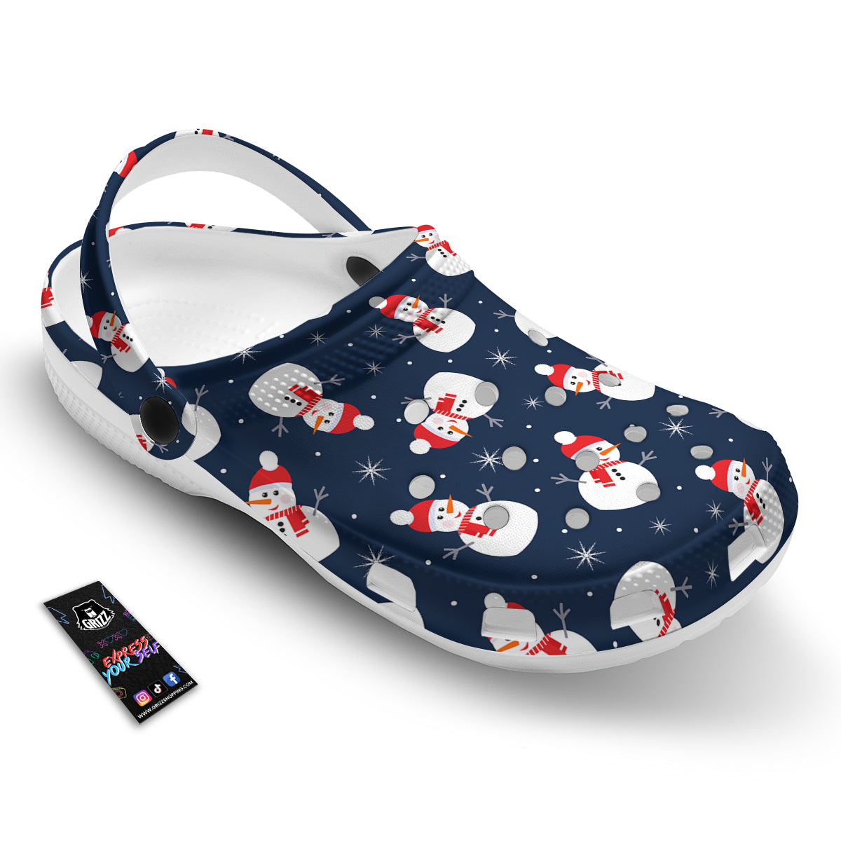 Snowman Print Pattern Clog-grizzshop