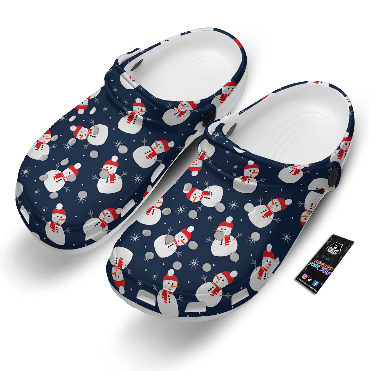 Snowman Print Pattern Clog-grizzshop