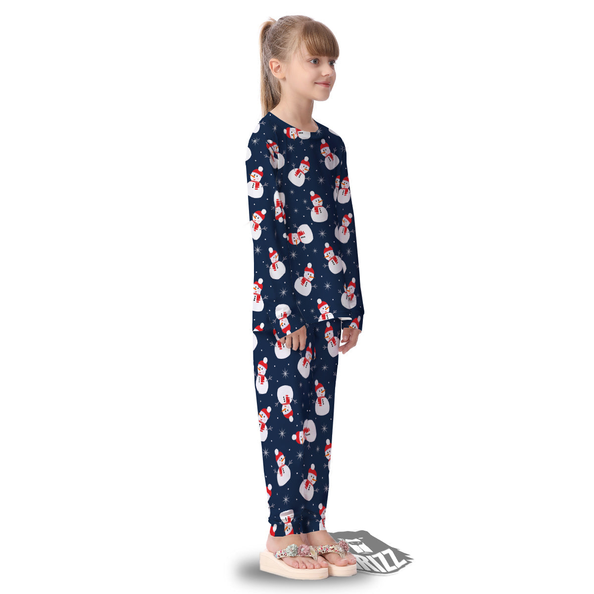 Snowman Print Pattern Kid's Pajamas-grizzshop