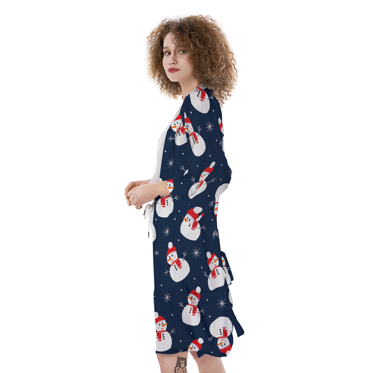 Snowman Print Pattern Kimono-grizzshop