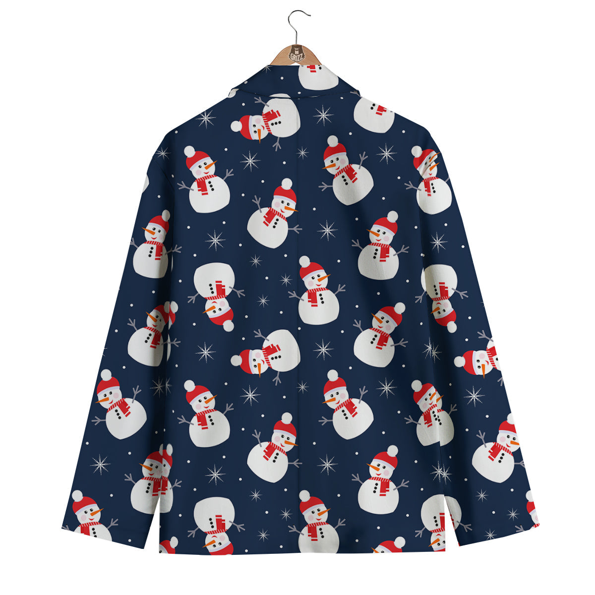 Snowman Print Pattern Men's Blazer-grizzshop