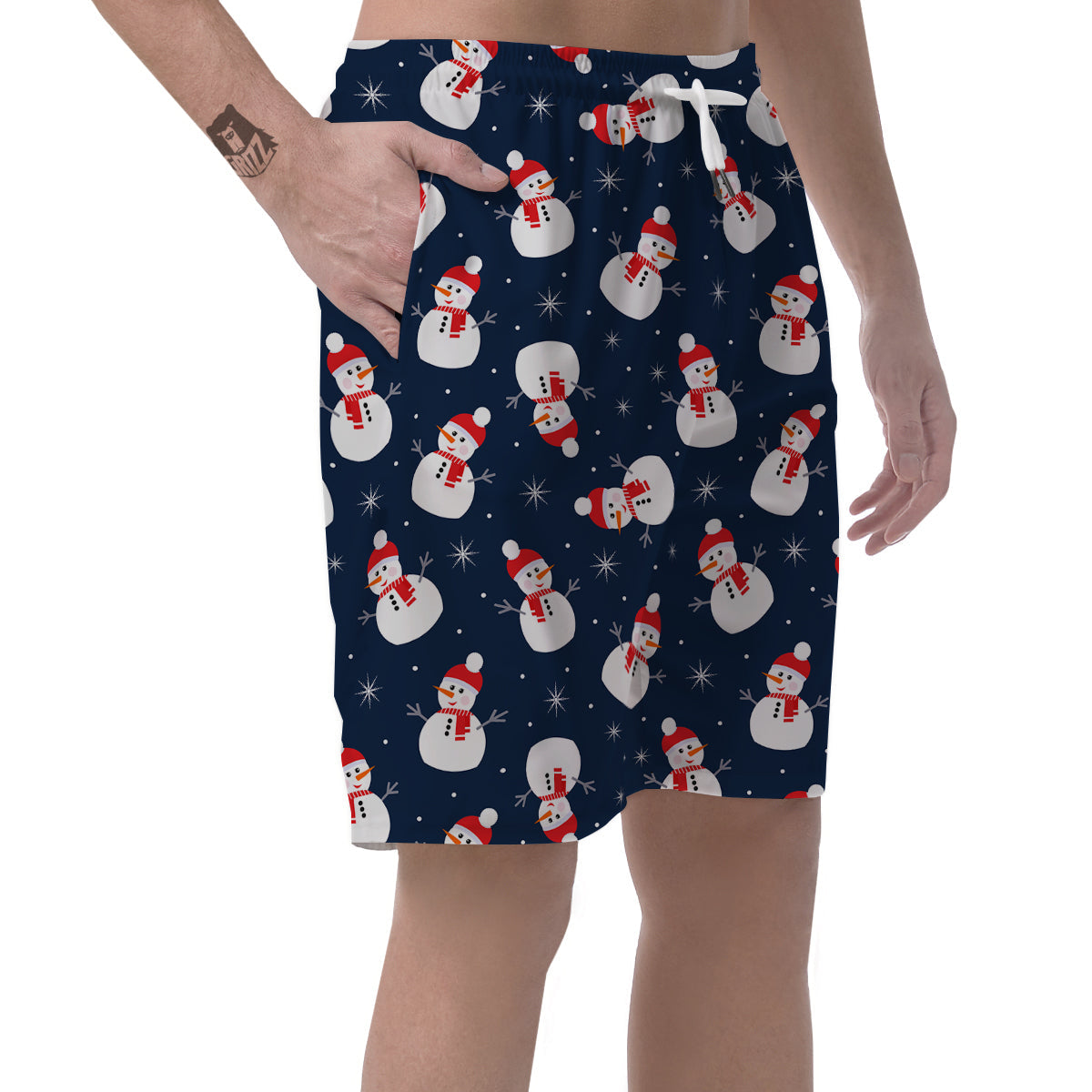 Snowman Print Pattern Men's Shorts-grizzshop