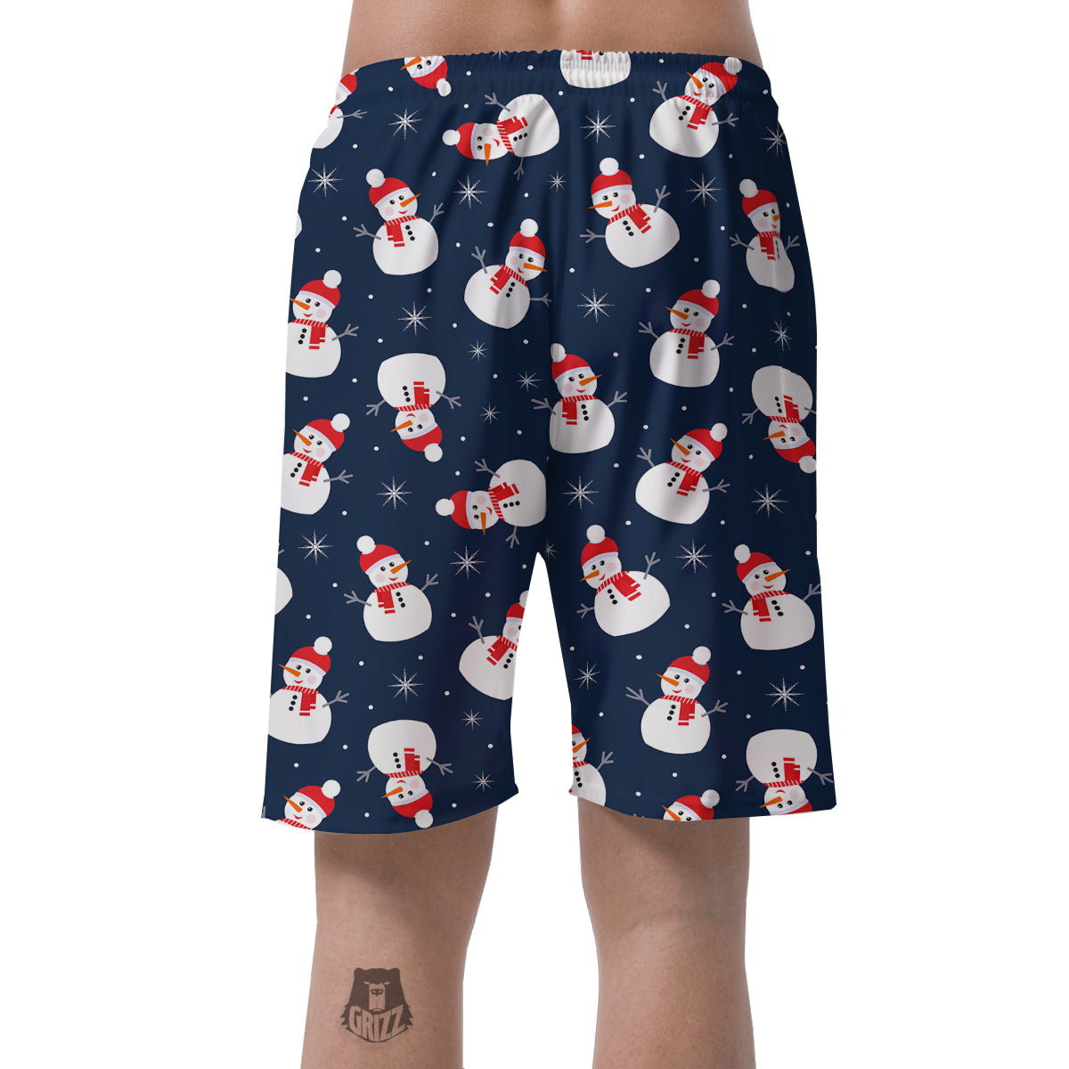 Snowman Print Pattern Men's Shorts-grizzshop