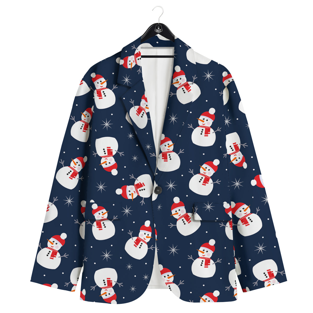 Snowman Print Pattern Men's Sport Coat-grizzshop