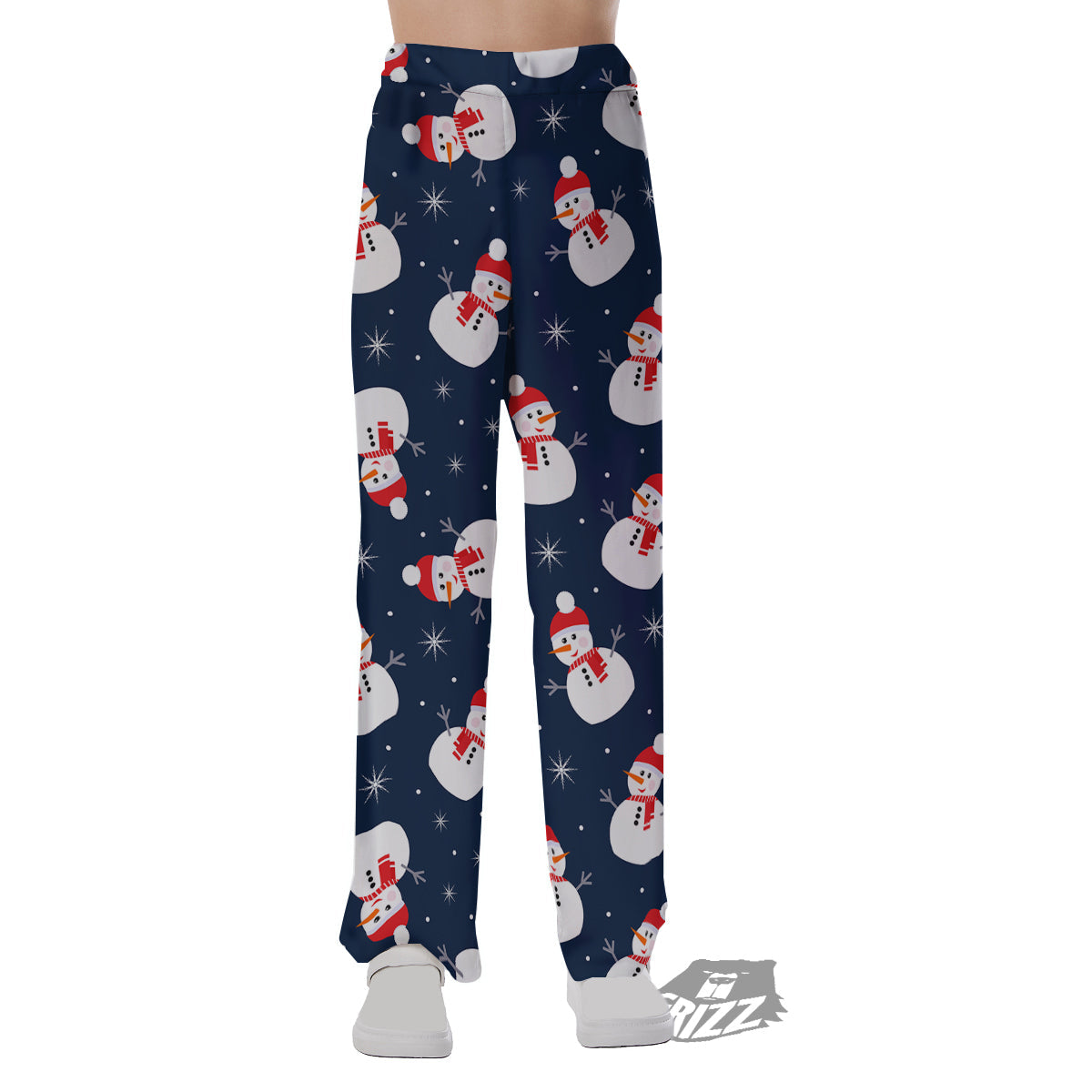 Snowman Print Pattern Pajama Pants-grizzshop