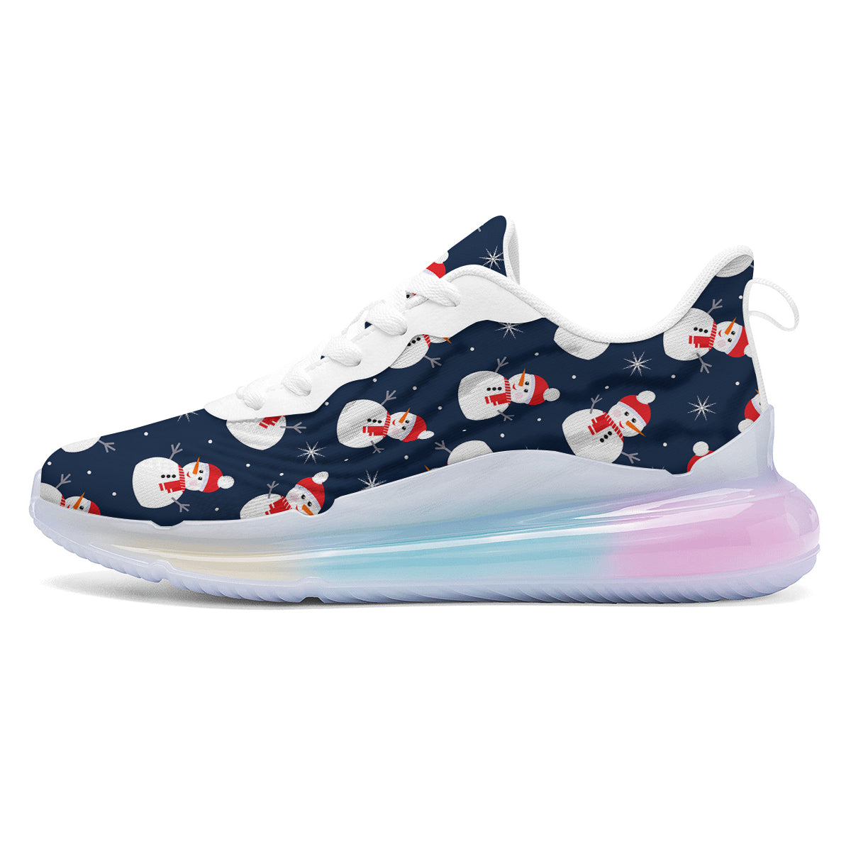 Snowman Print Pattern Running Sneakers-grizzshop