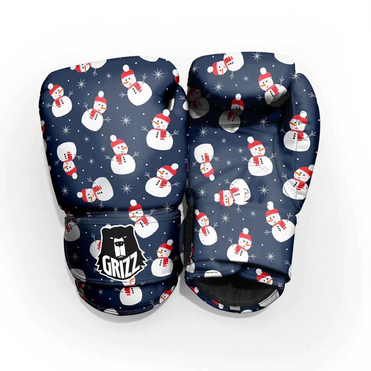 Snowman Print Pattern Pro Boxing Glove