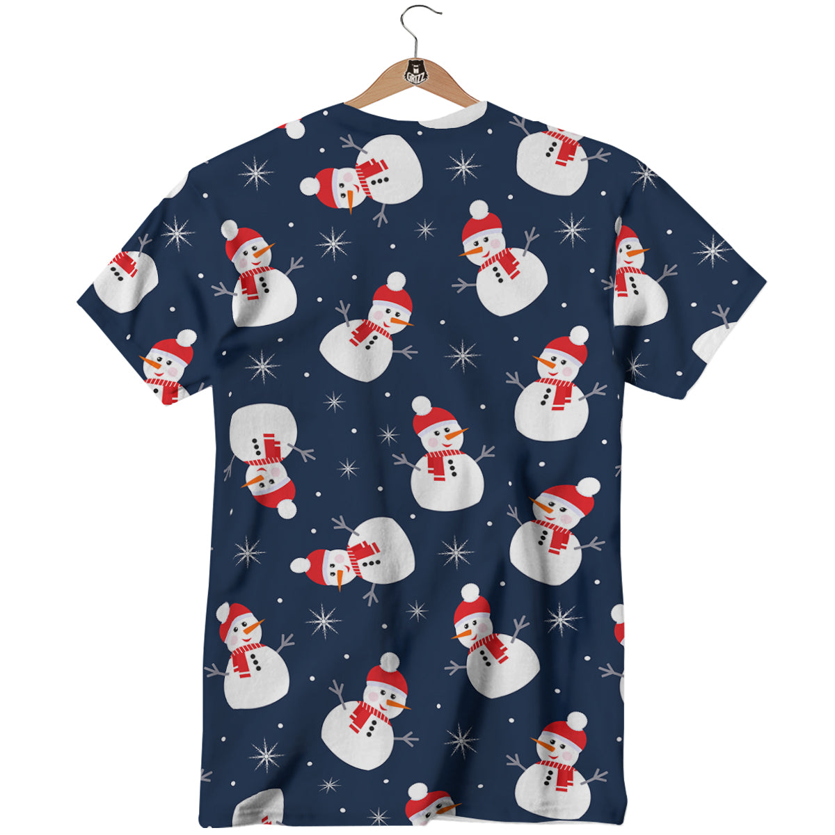 Snowman Print Pattern T-Shirt-grizzshop