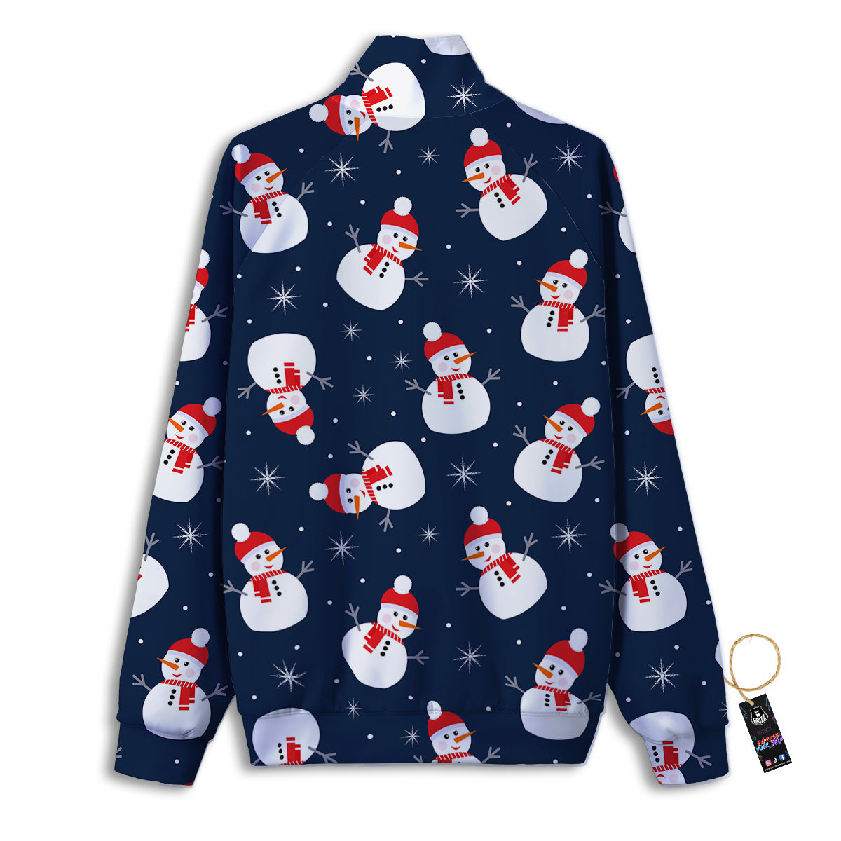 Snowman Print Pattern Track Jacket-grizzshop