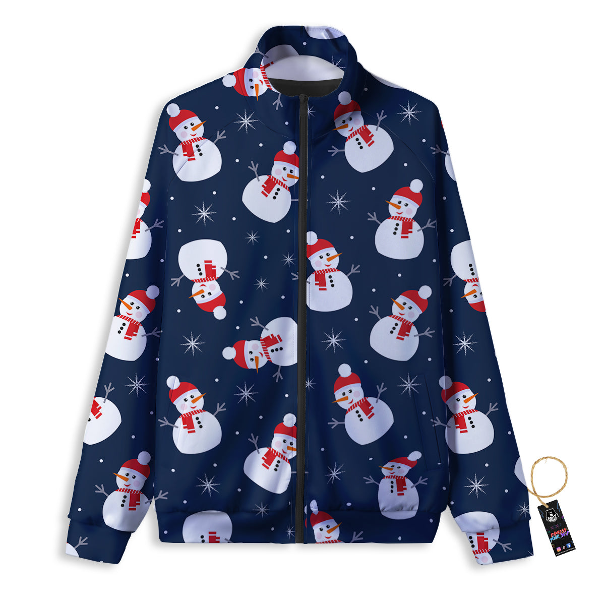 Snowman Print Pattern Track Jacket-grizzshop