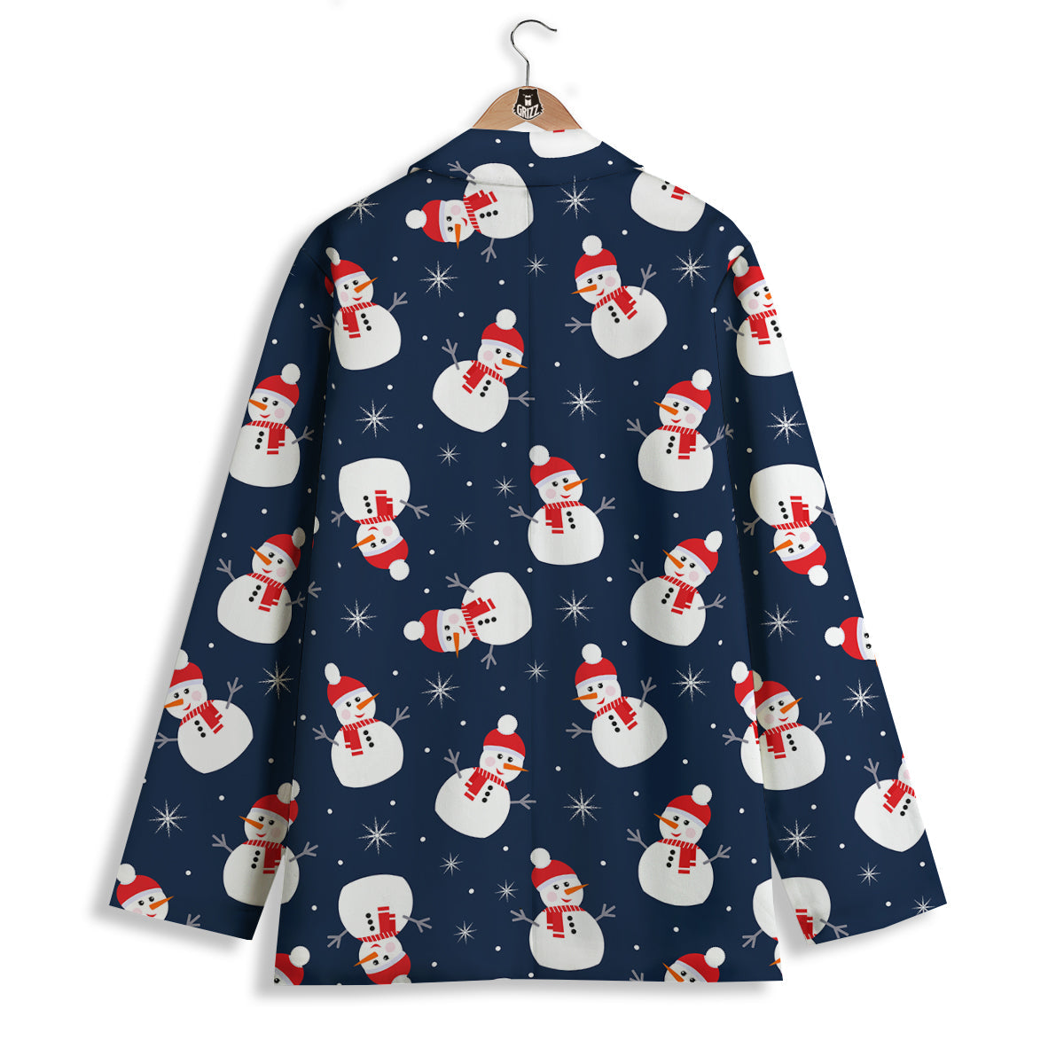 Snowman Print Pattern Women's Blazer-grizzshop