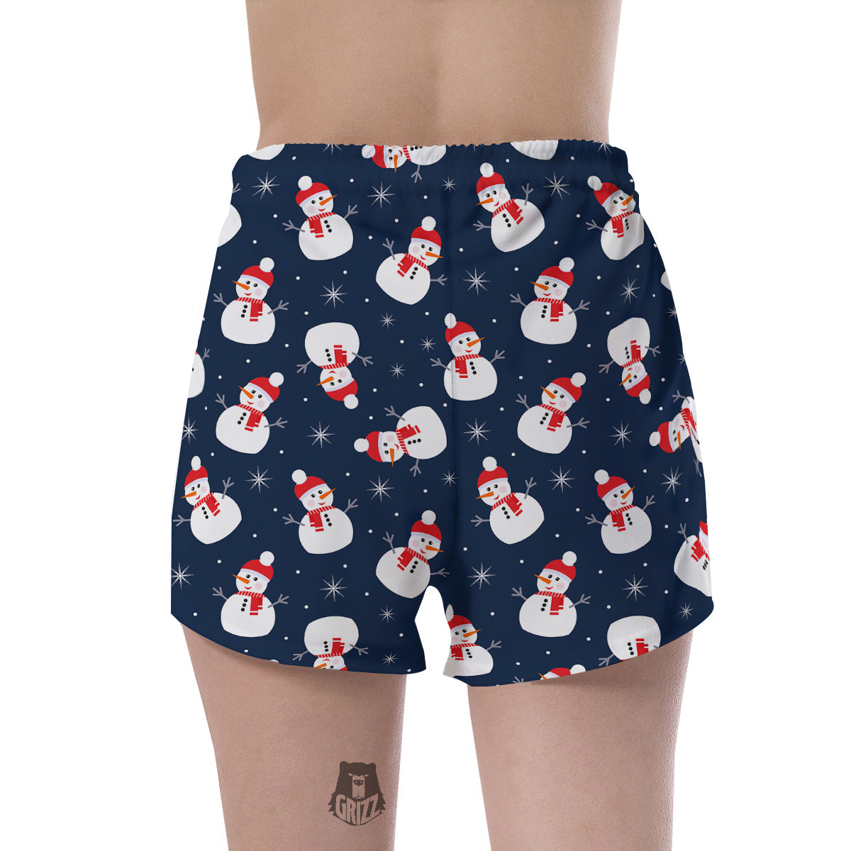 Snowman Print Pattern Women's Shorts-grizzshop