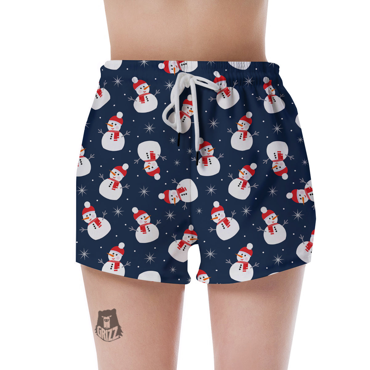 Snowman Print Pattern Women's Shorts-grizzshop