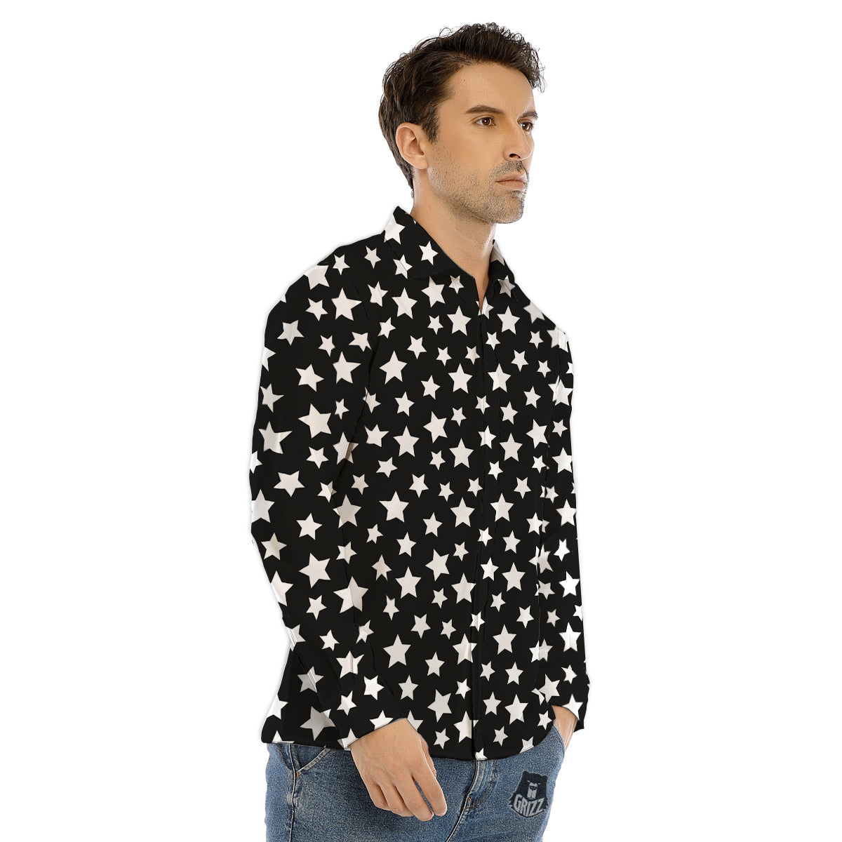 Snowman Red Print Pattern Men's Dress Shirts-grizzshop