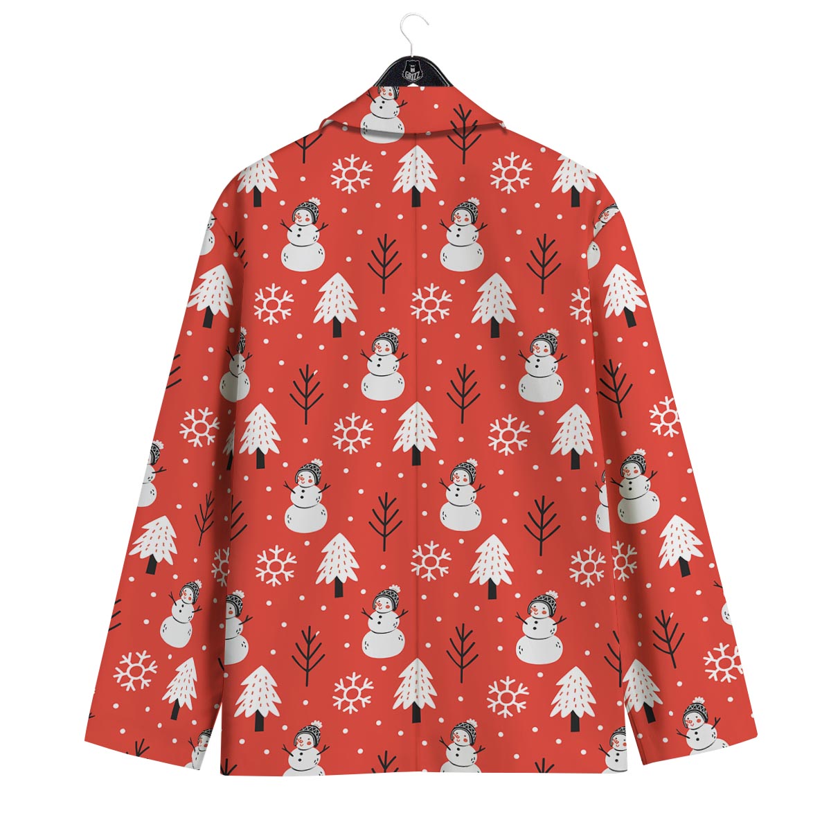 Snowman Red Print Pattern Men's Sport Coat-grizzshop