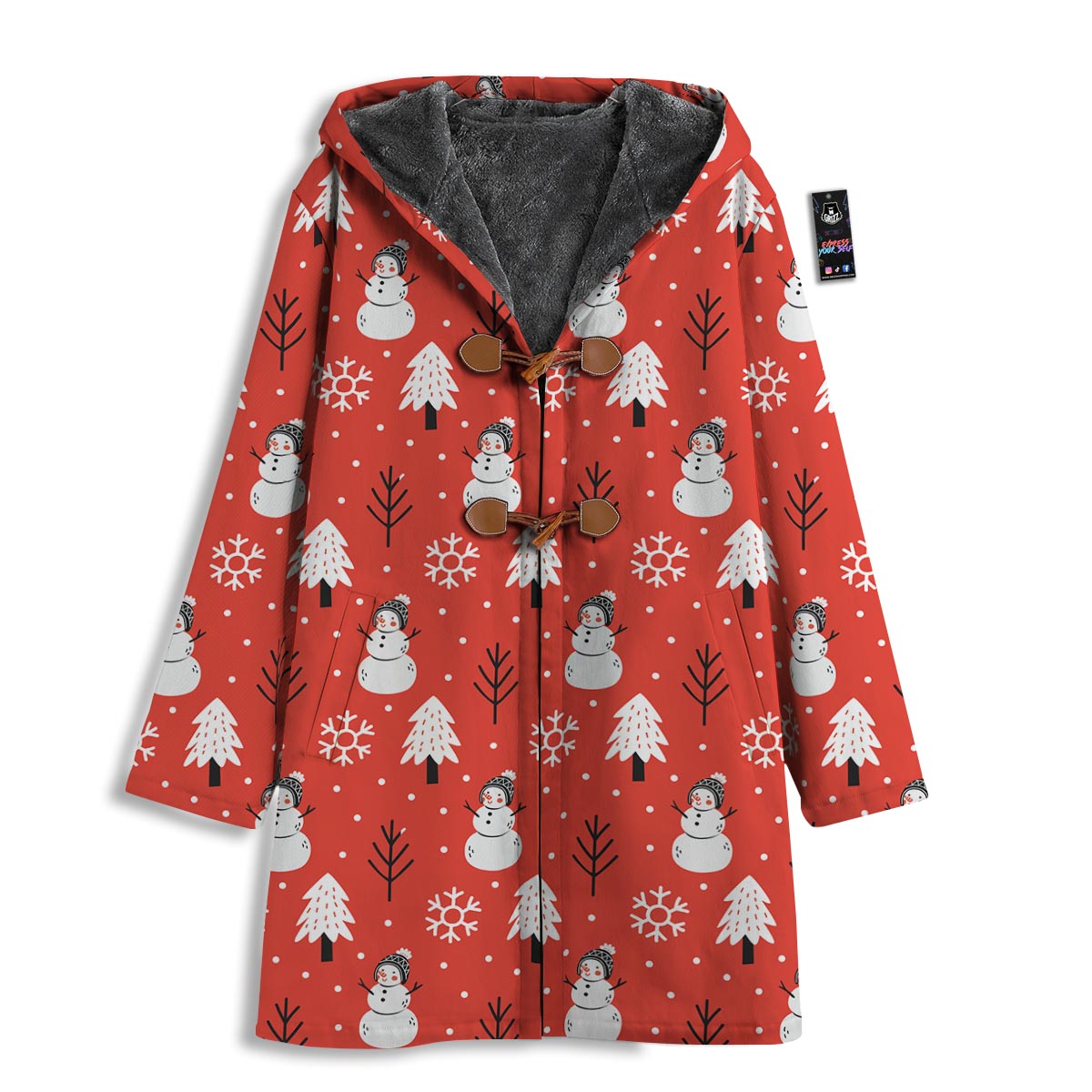 Snowman Red Print Pattern Men's Windbreaker Jacket-grizzshop