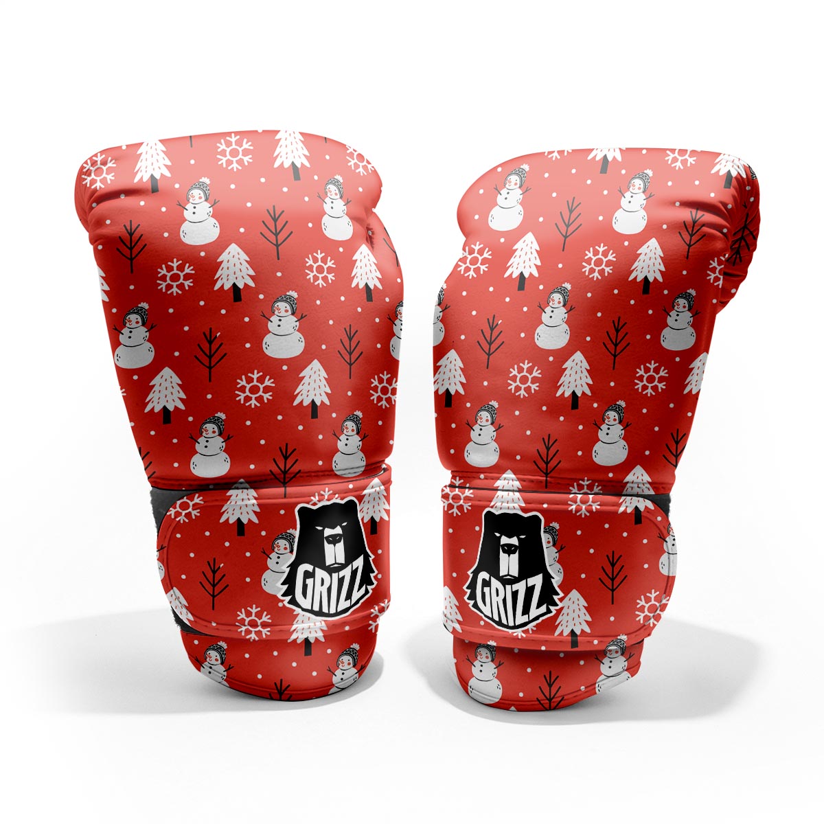 Snowman Red Print Pattern Pro Boxing Glove