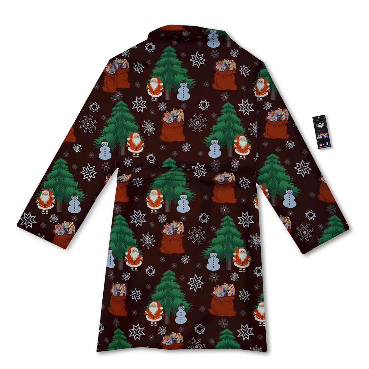 Snowman Santa Print Pattern Bathrobe-grizzshop