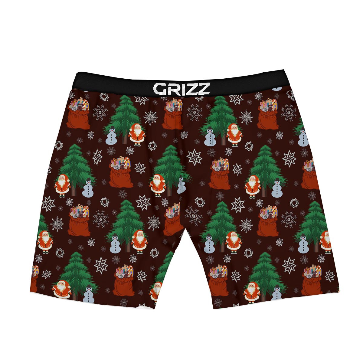 Snowman Santa Print Pattern Boxer Briefs-grizzshop