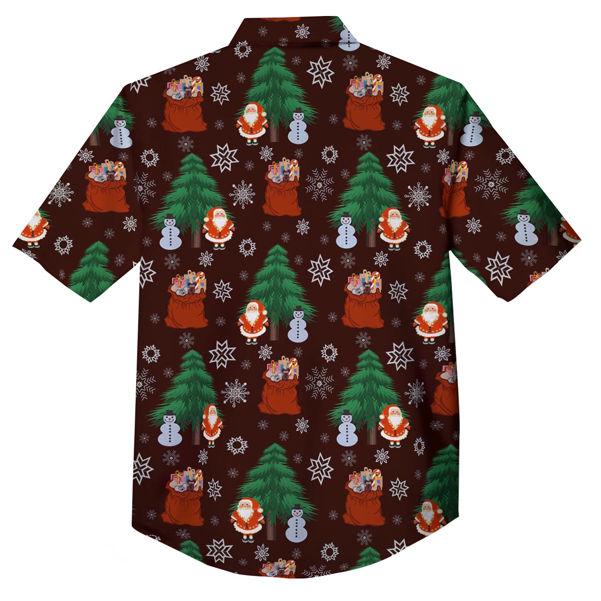 Snowman Santa Print Pattern Button Up Shirt-grizzshop