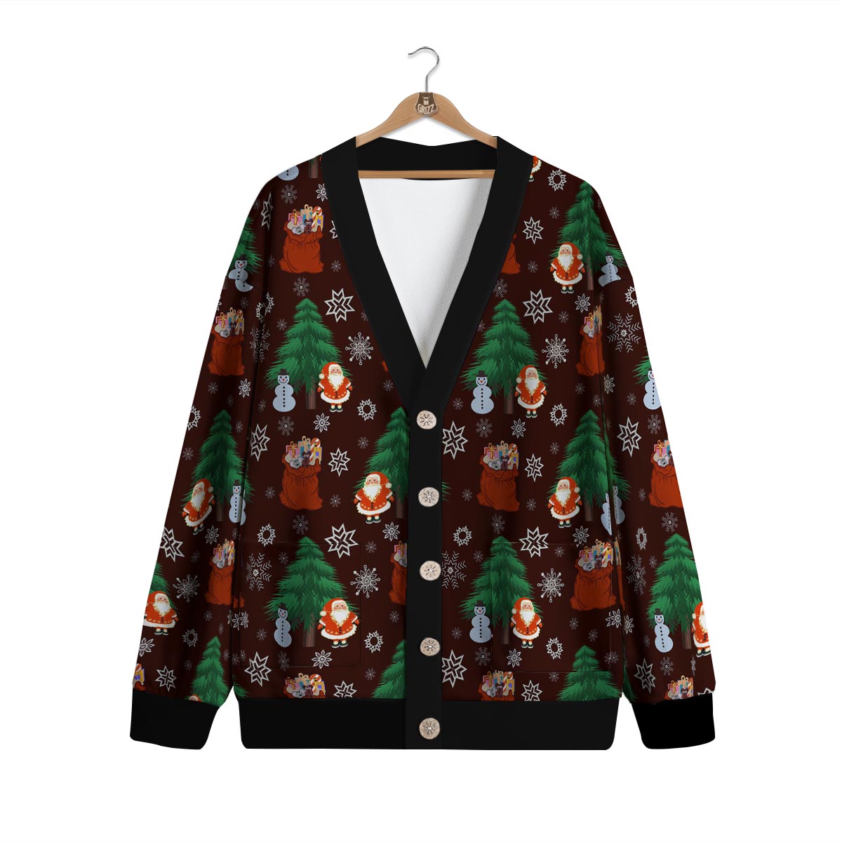 Snowman Santa Print Pattern Cardigan-grizzshop
